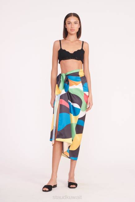 STAUD 42R0664 جيس سارونج نحيف موجة الرخام ملابس