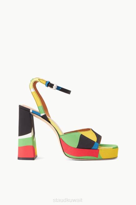 STAUD 42R0744 منصة solange نحيف موجة الرخام التفتا ملابس