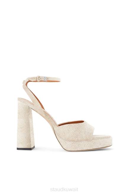 STAUD 42R0747 منصة solange نحيف الكتان الطبيعي ملابس