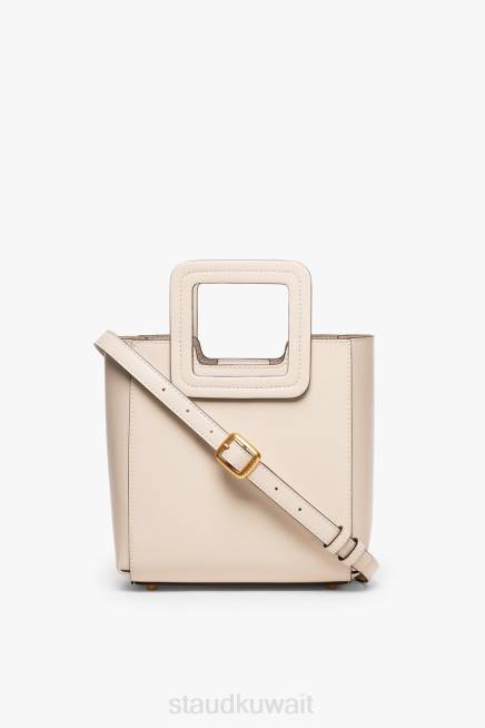 STAUD 42R0824 حقيبة جلدية صغيرة شيرلي نحيف كريم مُكَمِّلات
