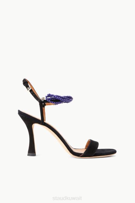 STAUD 42R0863 كعب البتراء نحيف اللازورد من جلد الغزال الأسود أحذية