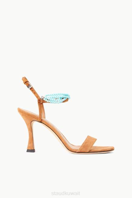 STAUD 42R0864 كعب البتراء تان الفيروز نحيف تان سويدي الفيروز أحذية