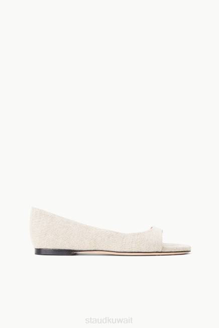 STAUD 42R0911 دومينيك شقة نحيف الكتان الطبيعي أحذية