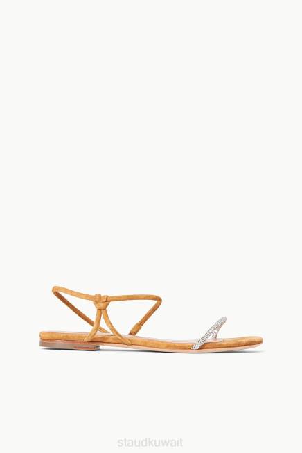 STAUD 42R0920 الكريستال صندل الغار الجلد المدبوغ نحيف حجر الكاجو أحذية