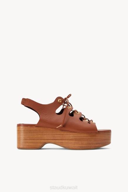 STAUD 42R0960 صندل منصة كوين نحيف تان أحذية