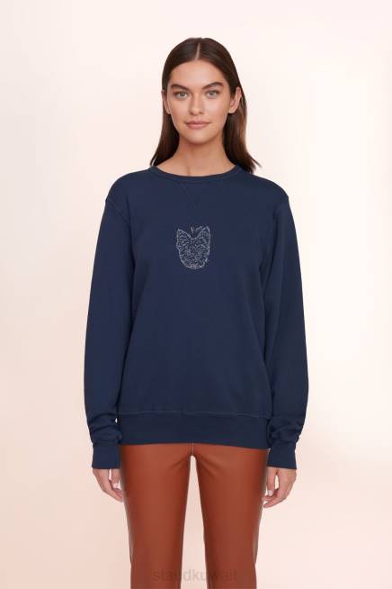 STAUD x C.BONZ 42R01029 سويت شيرت للجنسين مخصص نحيف القوات البحرية مُكَمِّلات